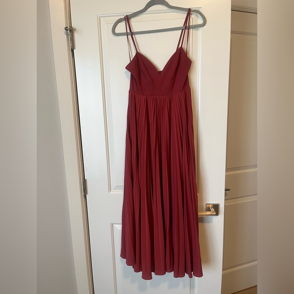 Anthropologie Strapless Burgundy Dress